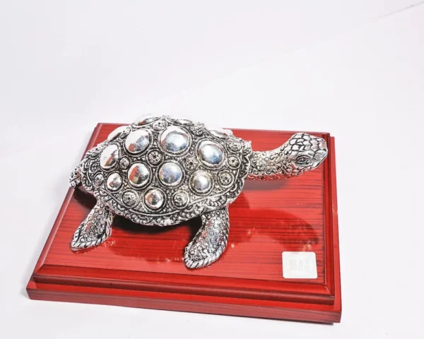 Har G Silver 7.0” Wide Turtle The Vishnu Vahana Dressed in 999 Pure Silver Symbolises Harmony in Whatever You Undertake - Image 3