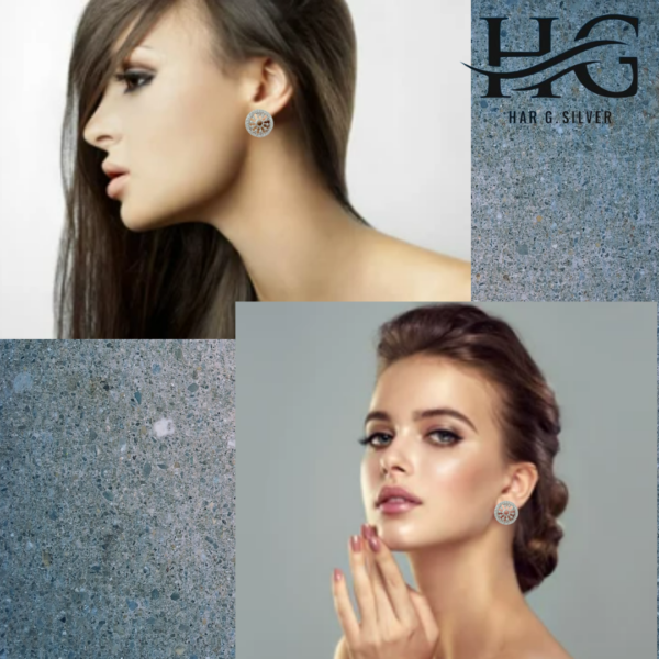 Har G Silver 925 Sterling Silver Crystal Stud Earrings 0.2L x 1.5W x 1.5H cms Silver Earring Women-grils Perfect for everyday wear/any occasion wear and Gift - Image 4