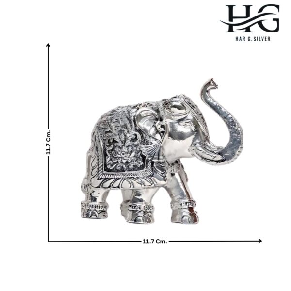 Har G Silver 4.5” Tall Elephant Gilded in 999 Pure Silver Adds Power and Pomp to Your Mantelpiece, Or As A Gift (1) - Image 6