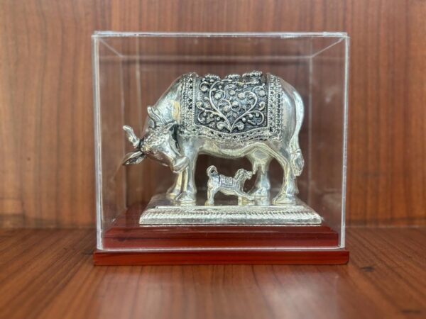 Har G Silver 3.5” Tall Cow and Calf Clad in 999 Pure Silver Brings Prosperity and Peace Home - Image 4