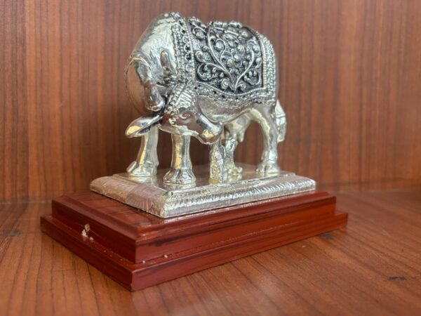 Har G Silver 3.5” Tall Cow and Calf Clad in 999 Pure Silver Brings Prosperity and Peace Home - Image 3