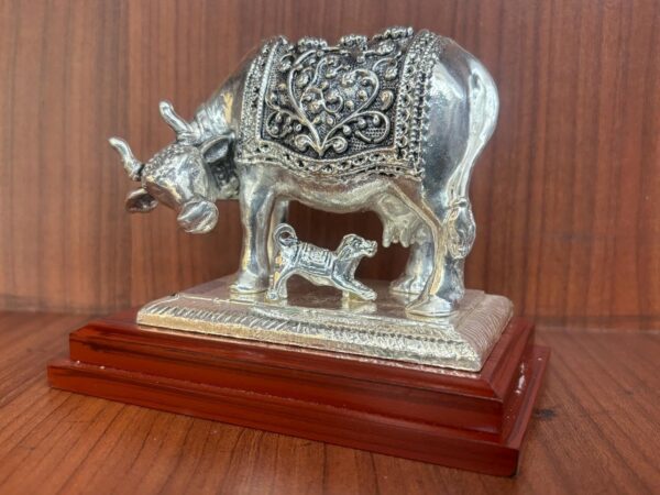 Har G Silver 3.5” Tall Cow and Calf Clad in 999 Pure Silver Brings Prosperity and Peace Home - Image 2