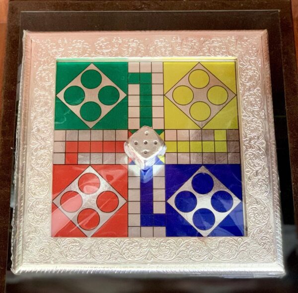 Har G Silver Exquisitely Handcrafted Ludo Board, in 999 Pure Silver, Rekindles Kinship - Image 2