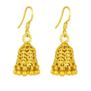 Har G 925 Sterling Silver Gold-Plated Traditional Jhumka Earrings for Women & Girls | Handcrafted Ethnic Jewellery | Lightweight | Festive & Wedding