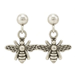 Har G Silver 925 Sterling Silver Bee Dangle Earrings for Women & Girls | Cute Honeybee Design | Lightweight & Hypoallergenic Jewellery | Ideal for Gifting