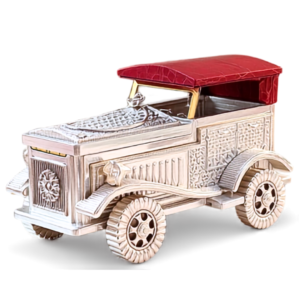 999 Fine Silver Plated Vintage Car Decorative Storage Box