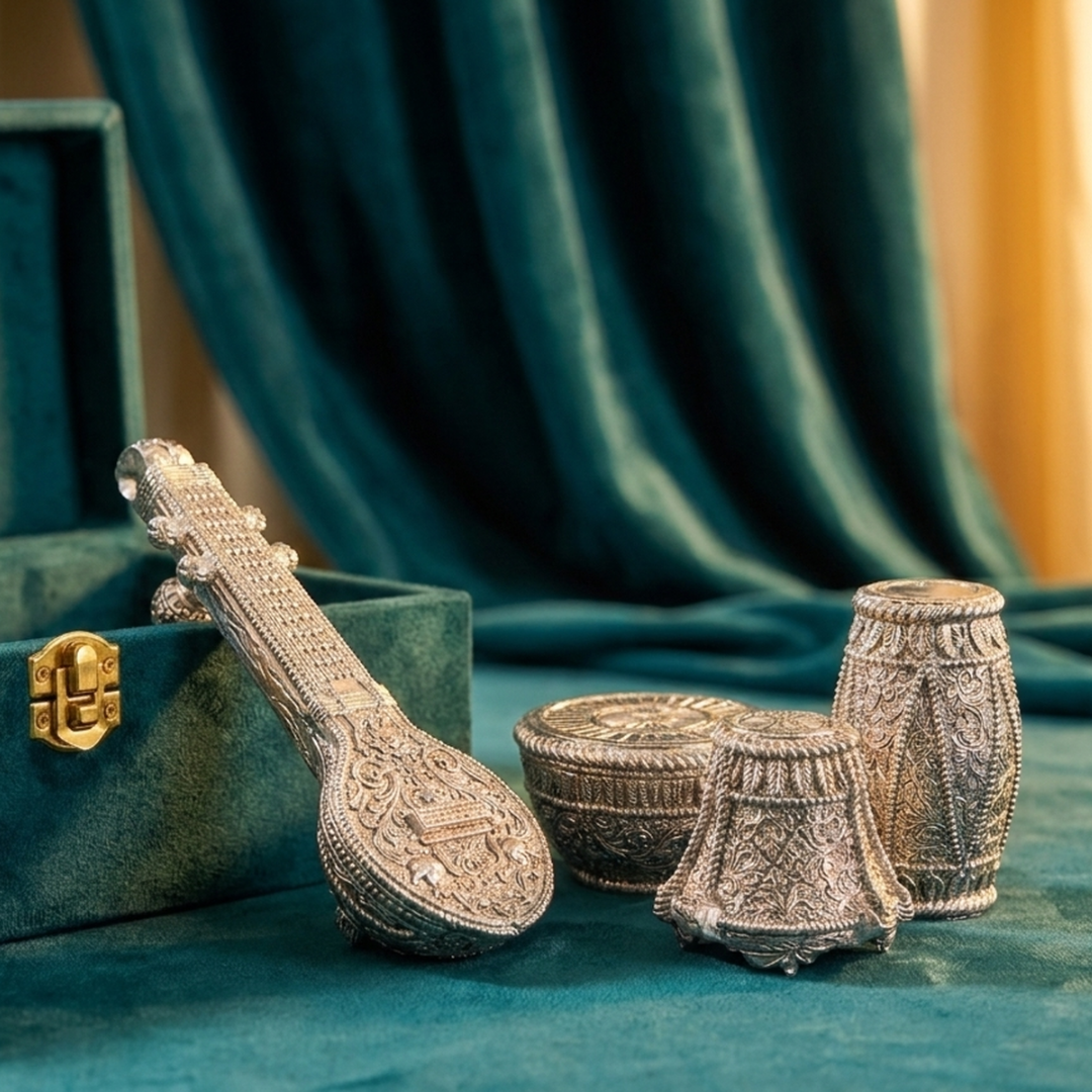 999 Fine Silver-Plated Musical Instrument Set - Image 4